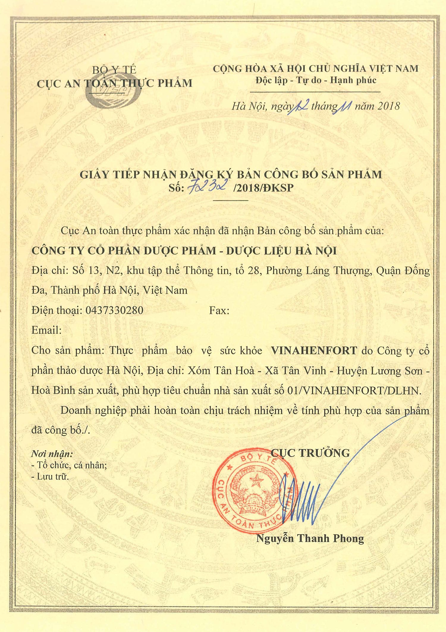 vinahen-fort-giay-cong-bo vinahen-fort-giay-cong-bo